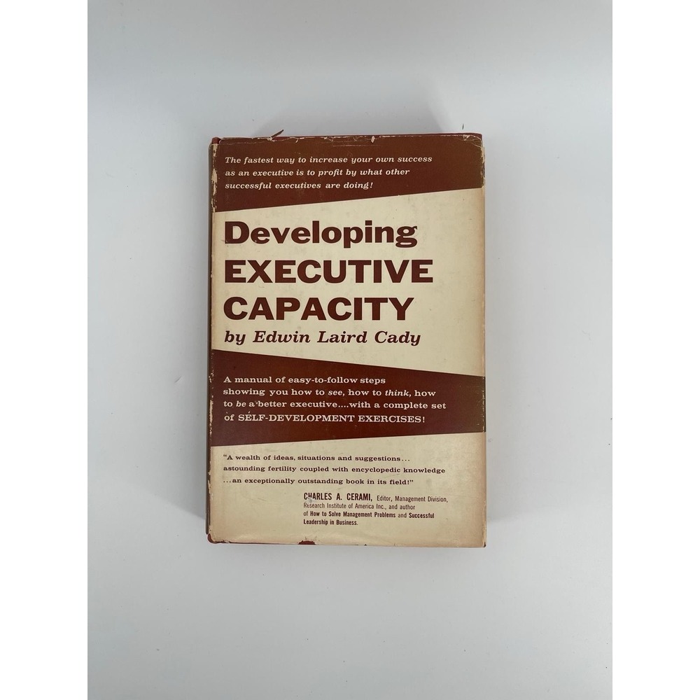 VTG Developing Executive Capacity 1958 Hardcover Edwin Laird Cady‎ Business